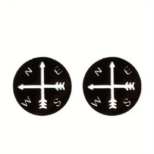 NWT BLACK - Luxury High-grade Compass Earrings Simple Fashion Stylish Cool